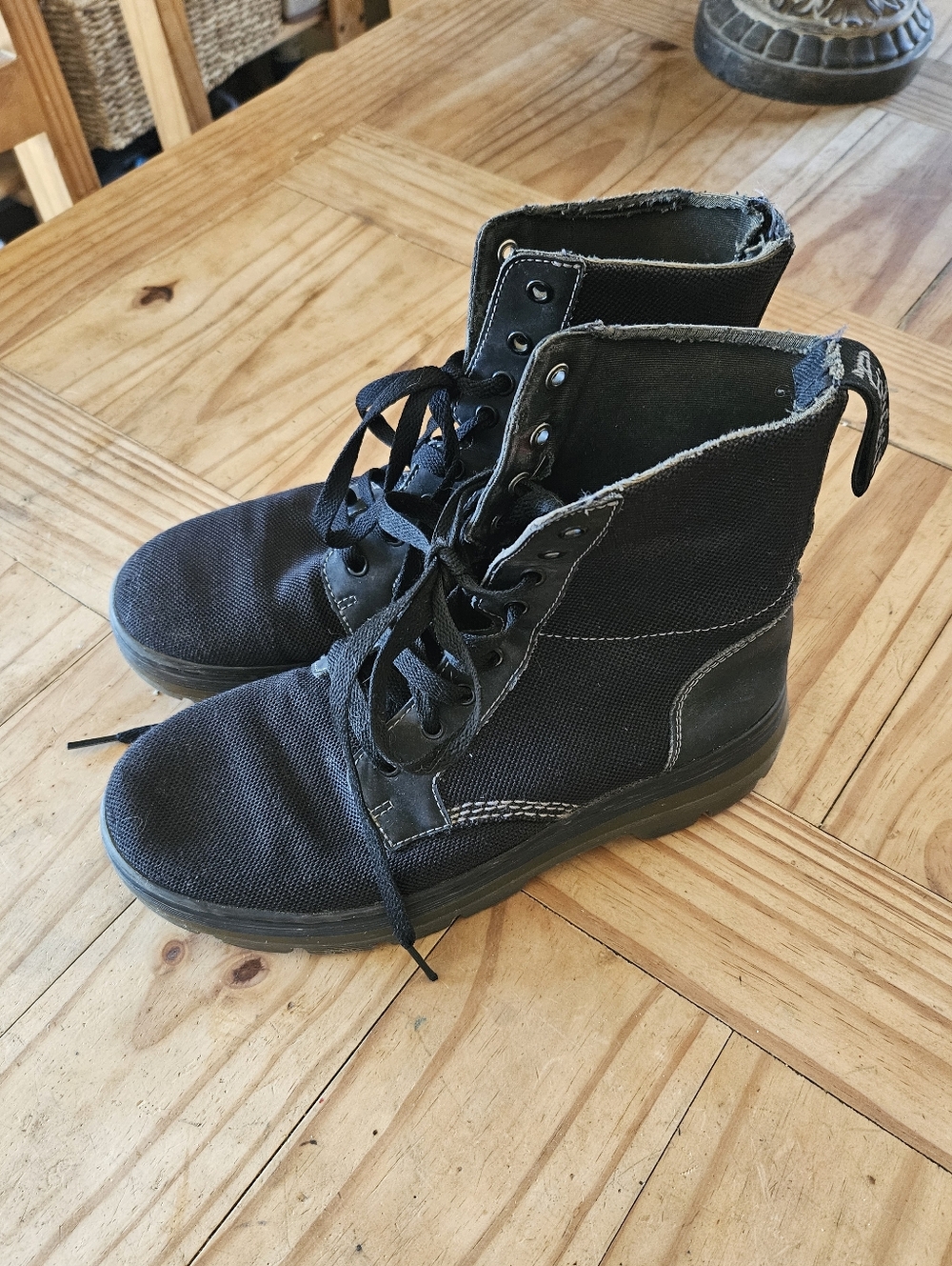 Dr. Martens Men's Black Canvas Lace-Up Boots